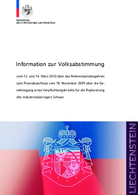 Information zur Volksabstimmung - Regierungsbroschüre